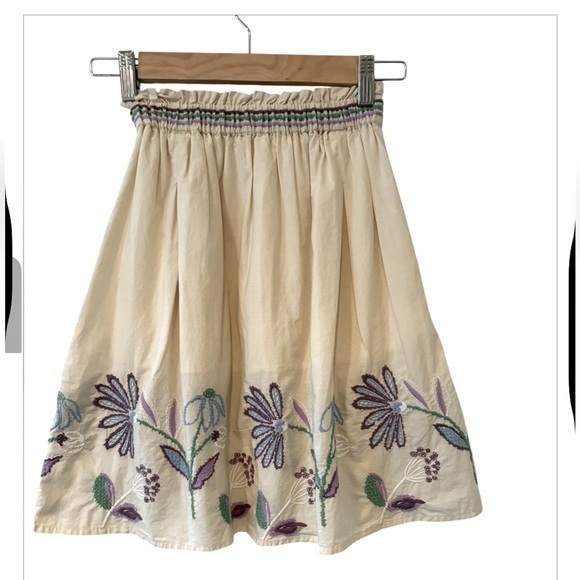Zara Other - NWT Zara Girls Ivory Floral Embroidered Flare Spring Skirt Size 6/7